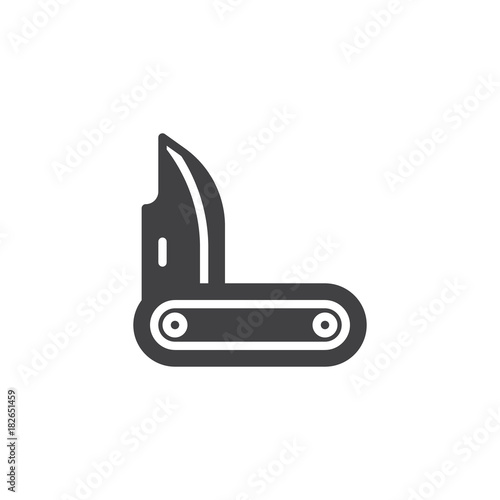Jackknife icon vector, filled flat sign, solid pictogram isolated on white. Knife symbol, logo illustration