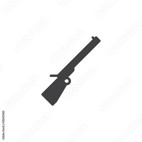 Hunting rifle icon vector, filled flat sign, solid pictogram isolated on white. Symbol, logo illustration