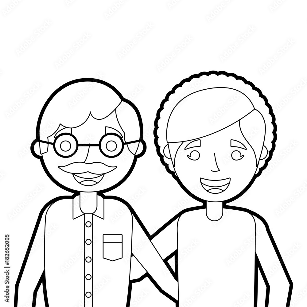 portrait of elderly couple embracing happy adorable vector illustration vector illustration outline portrait of elderly couple embracing happy adorable vector illustration vector illustration outline