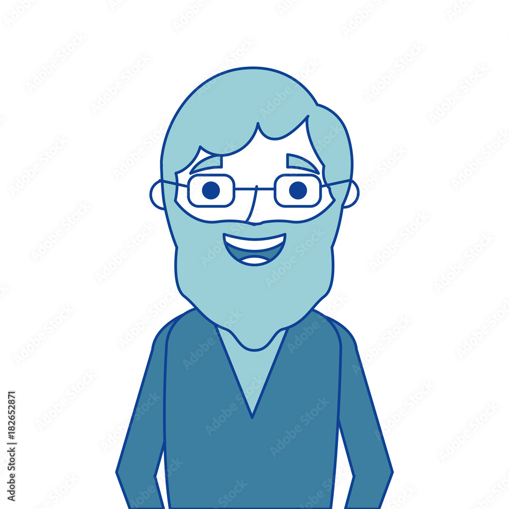 old man portrait of a pensioner grandfather character blue vector illustration old man portrait of a pensioner grandfather character blue vector illustration