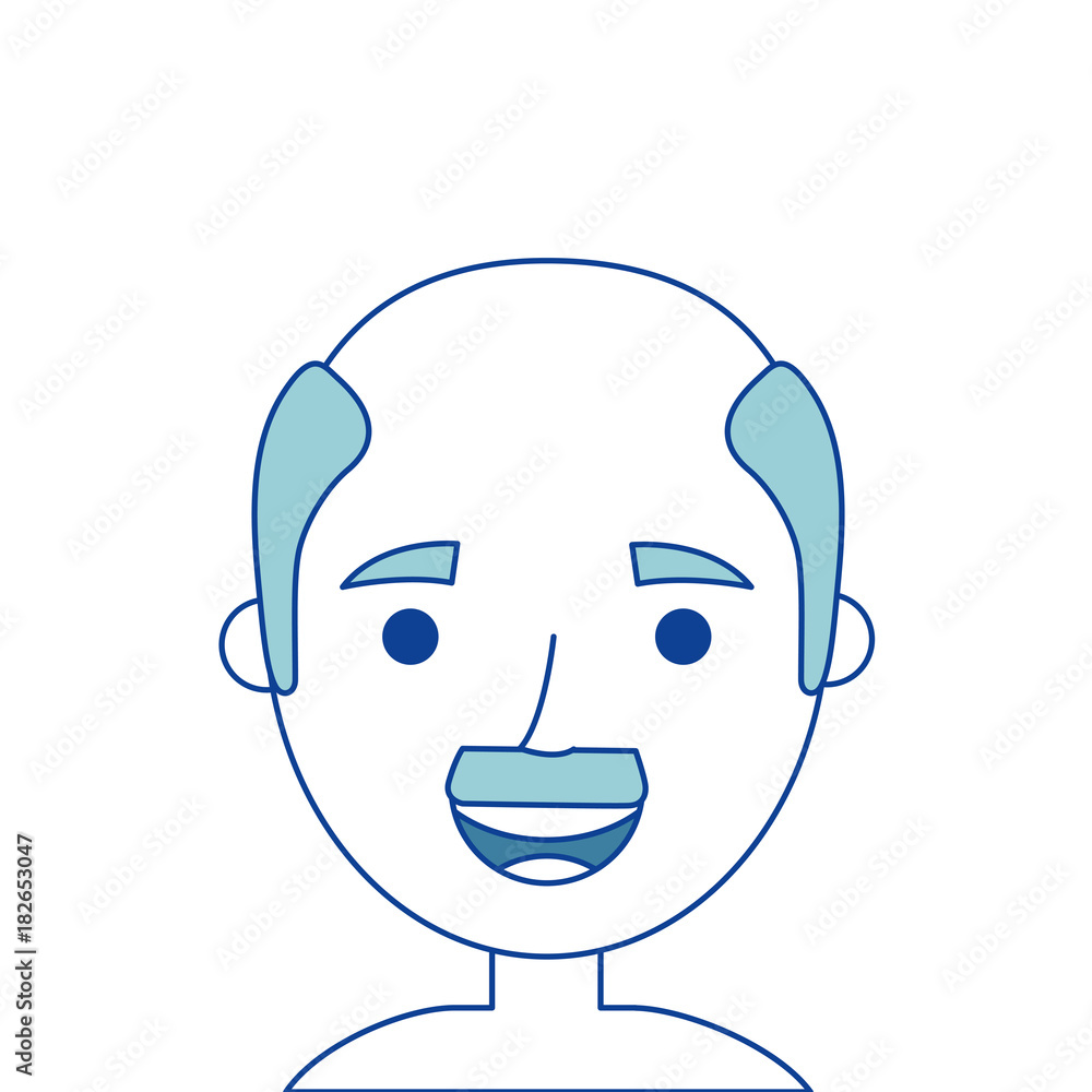 the face old man profile avatar of the grandfather blue vector illustration the face old man profile avatar of the grandfather blue vector illustration