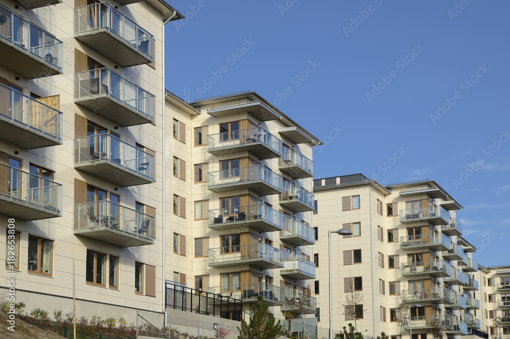 Fototapeta premium Modern apartment buildings in Stockholm area - Sweden