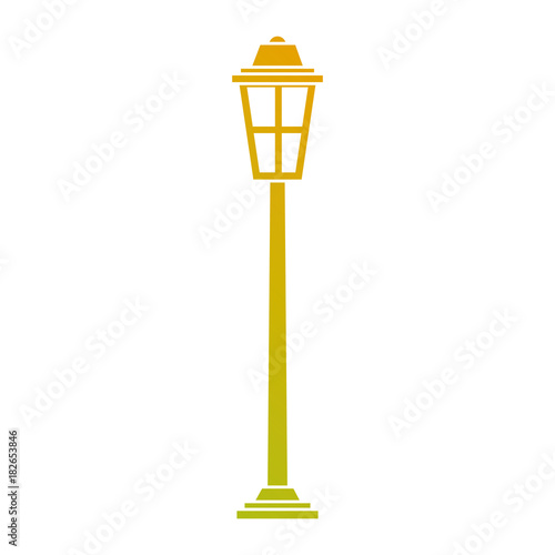 park street lamp light glass vintage decoration vector illustration