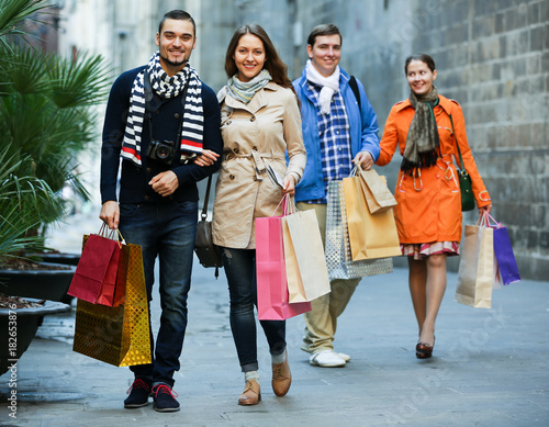 Photography Group of adults with shopping bags