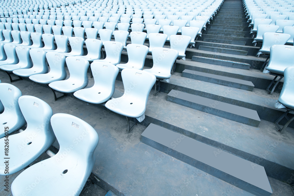Fototapeta premium Pattern of white stadium seats