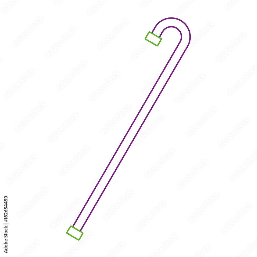 wooden cane stick help walk object vector illustration wooden cane stick help walk object vector illustration