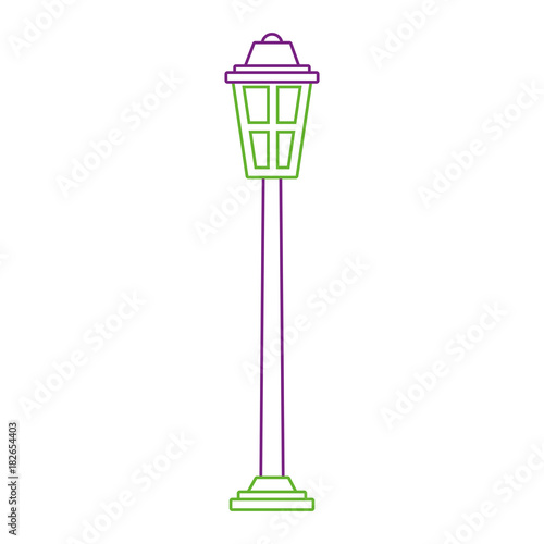 park street lamp light glass vintage decoration vector illustration