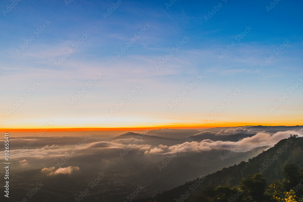beautiful colorful sky & mountain sunrise at Phurua beautiful colorful sky & mountain sunrise at Phurua