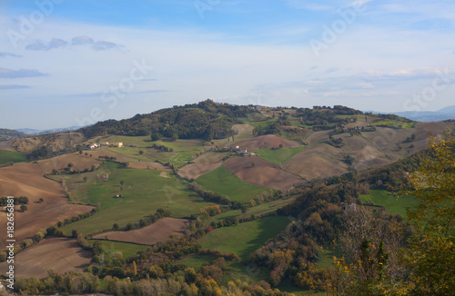 Fields and rarely come across houses on hilly terrain.