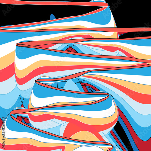 Abstract multicolored linear waves background