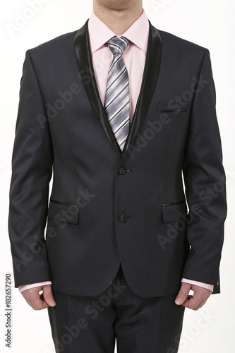 men's jacket on a white background. material structure.
