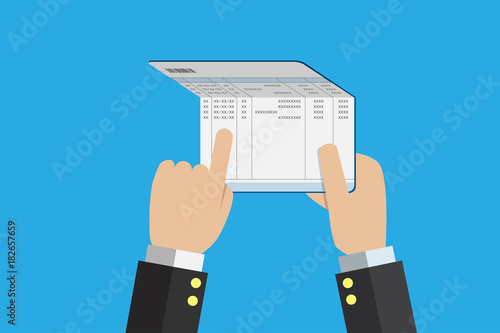business hand holding account passbook, financial and business concept