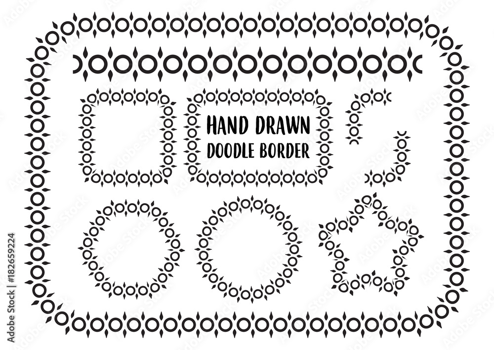 Vector set of hand drawn doodle border Vector set of hand drawn doodle border