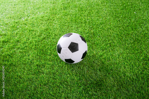 Soccer ball on green turf