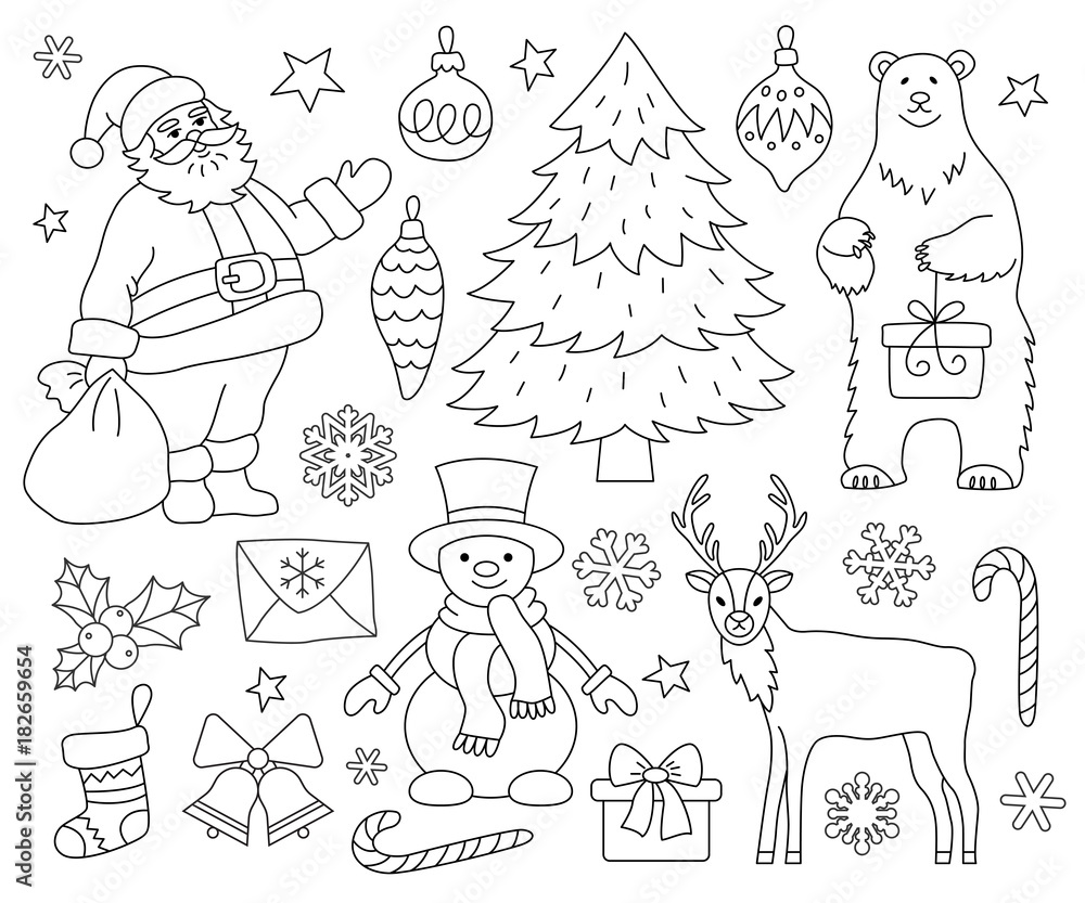 Fototapeta premium Set of Christmas elements.