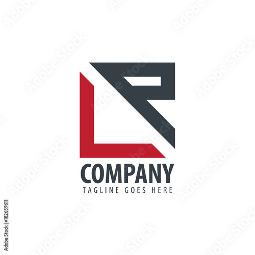 Initial Letter LP Design Square and Triangle Logo