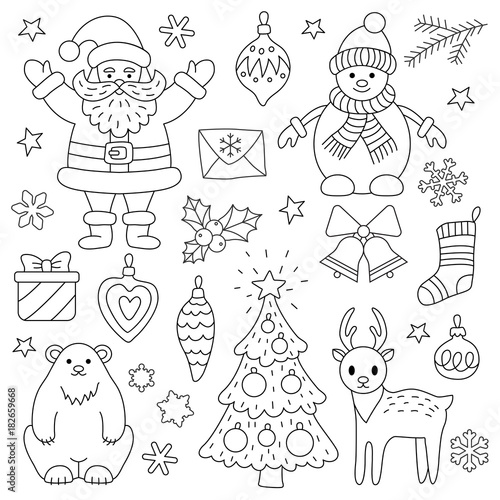 Set of Christmas elements.