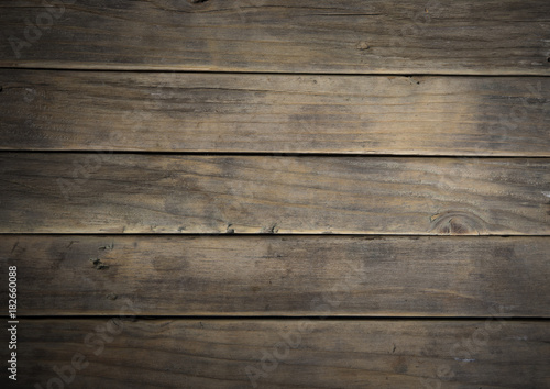 Empty wooden deck table over mint wallpaper background