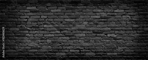Black brick Wall panorama.