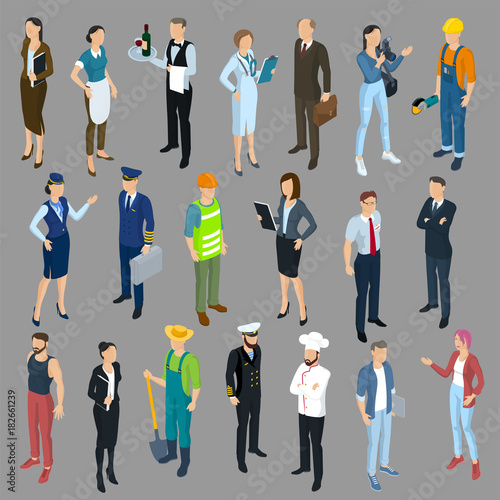 Isometric  vector people