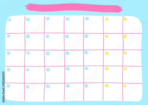 monthly calendar template printable pastel calendar templates undate without dates stock vector adobe stock