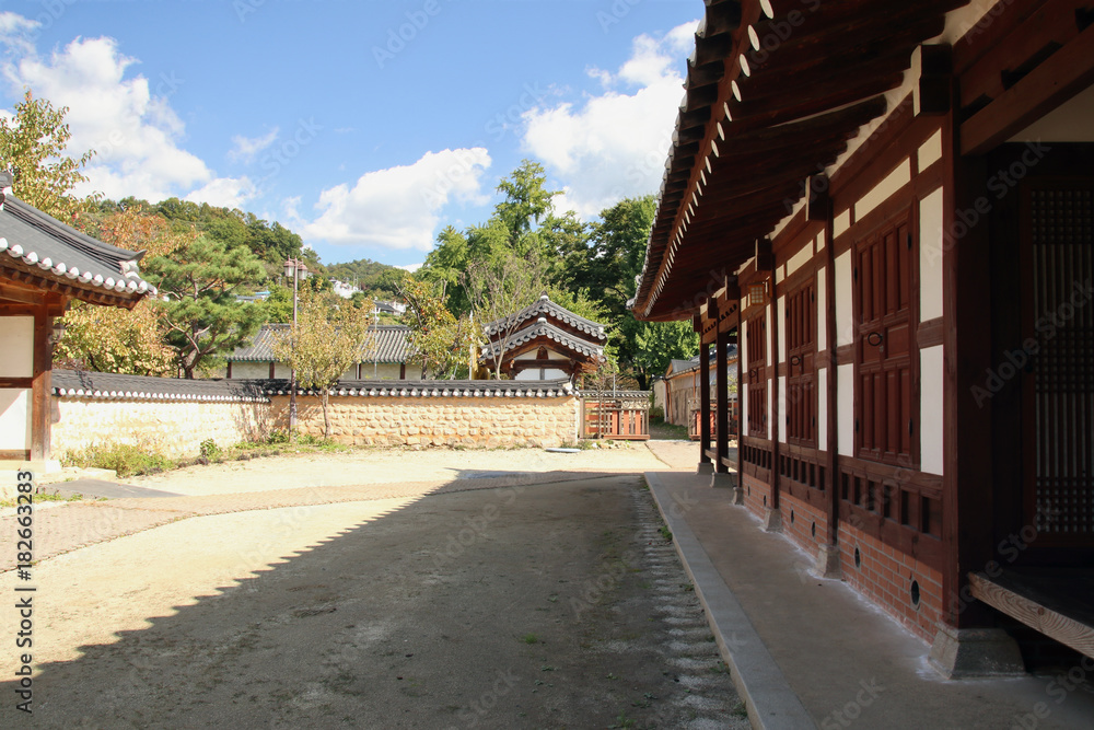 Korean traditional house hanok, in Jeonju, South Korea
