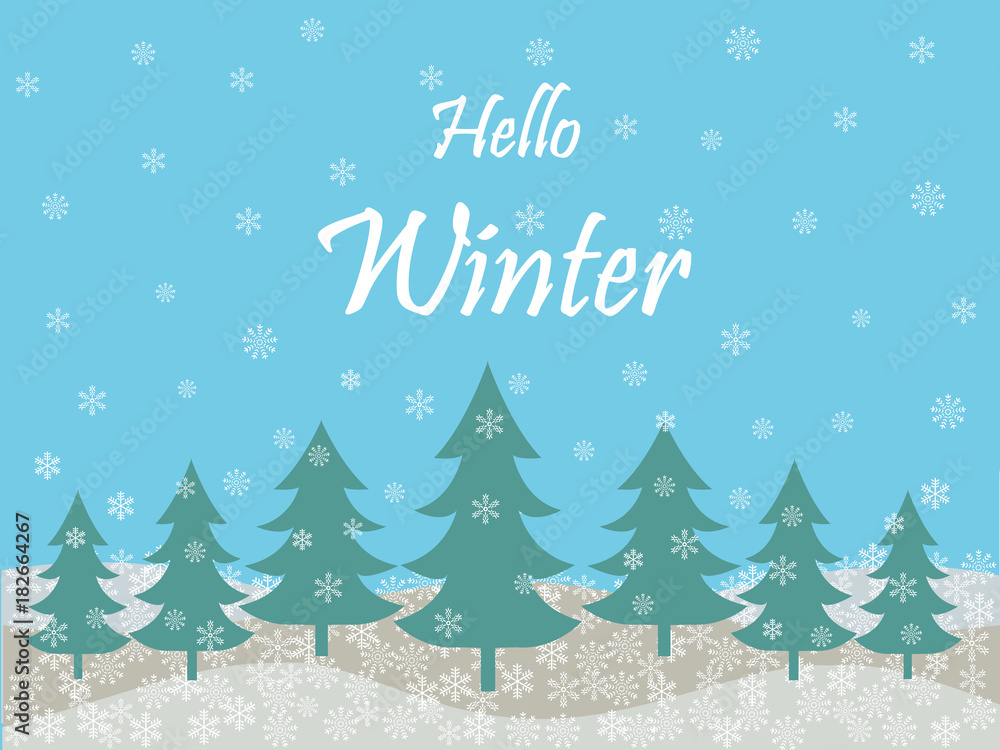 Hello winter holiday season background