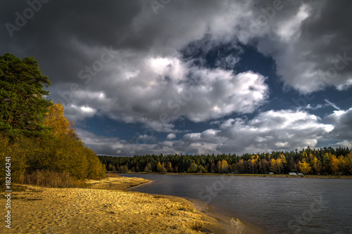 Autumn on lake, Velké Dářko photo