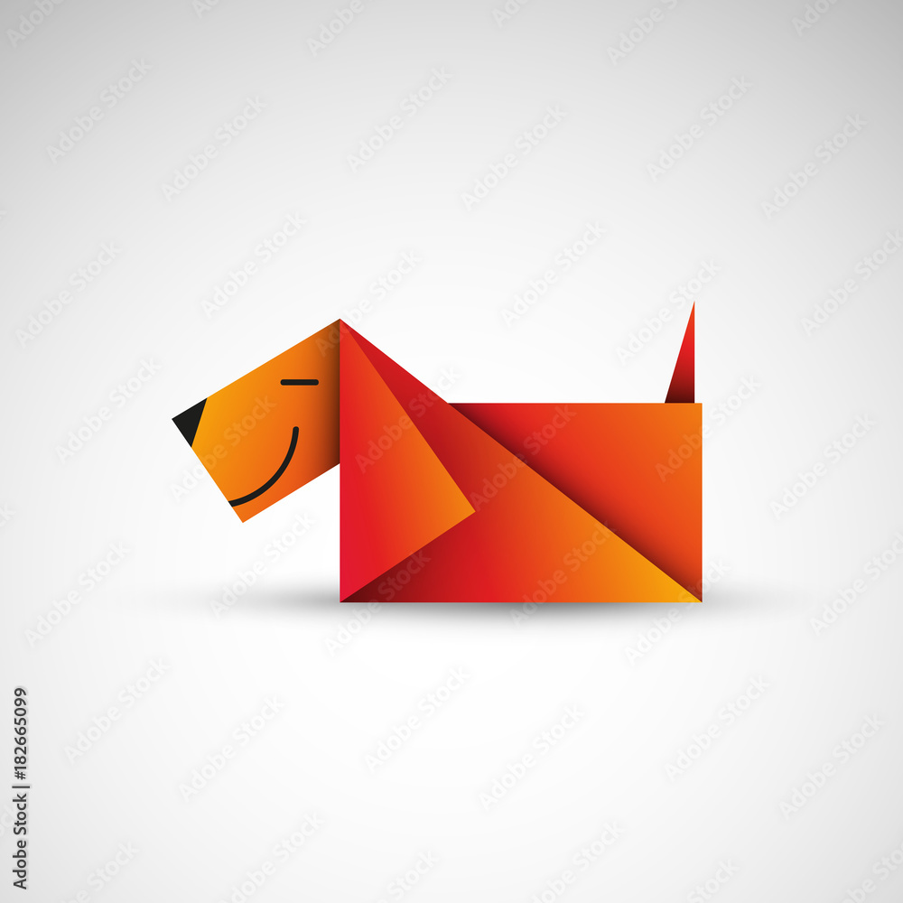 pies origami wektor pies origami wektor