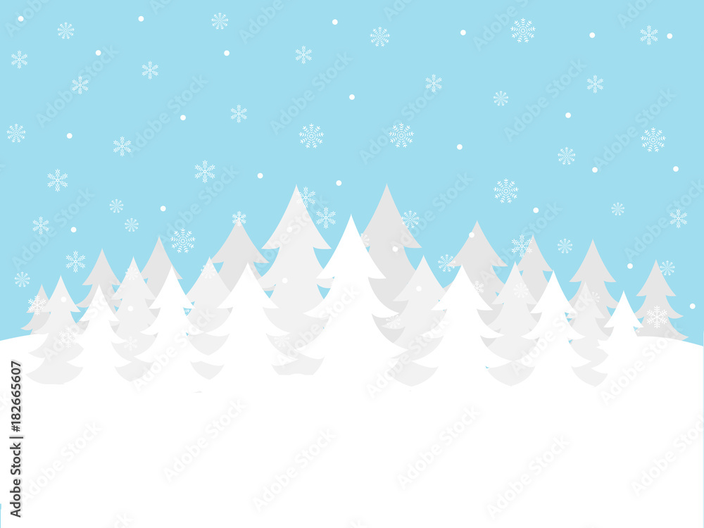 Obraz premium Blue and white winter forest background
