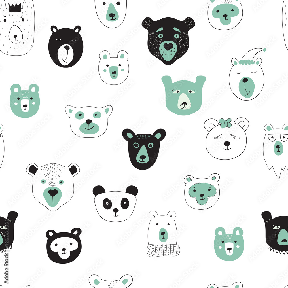 Vector Seamless Pattern with Bears Vector Seamless Pattern with Bears