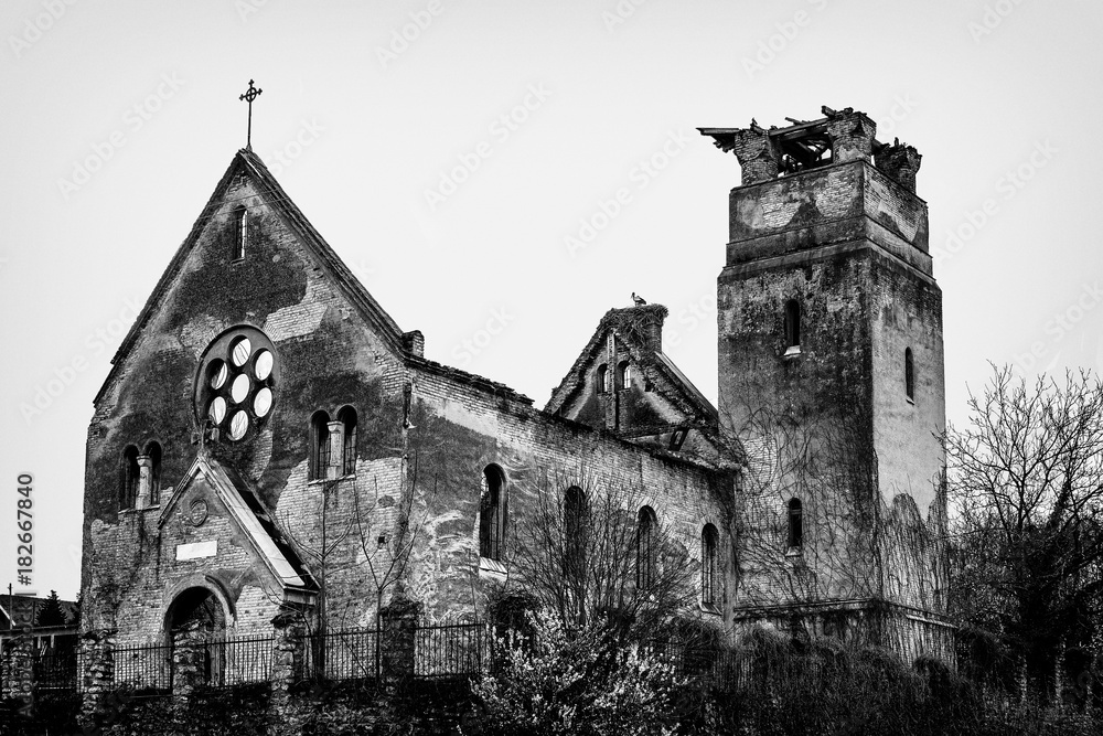Naklejka premium Abandoned church in Banostor from Serbia