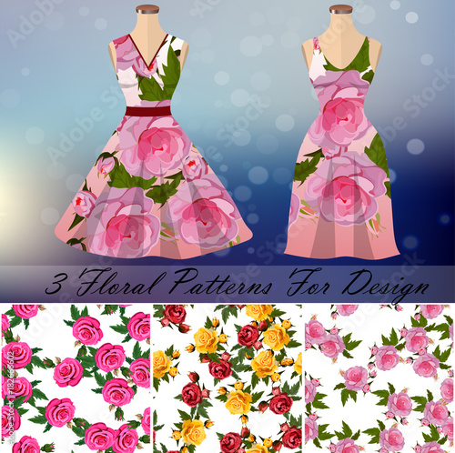 Dress with an trendy rose design