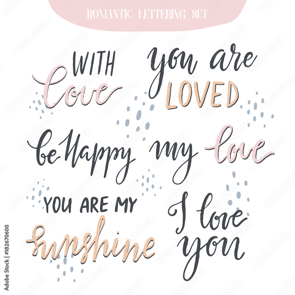 Romantic lettering set