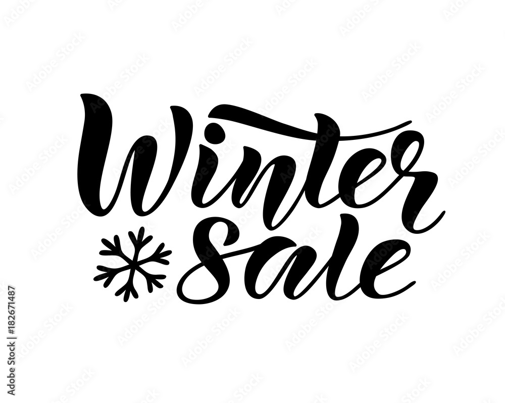 Obraz premium Winter sale. Hand drawn lettering for advertisements and banners. Vector illustration.