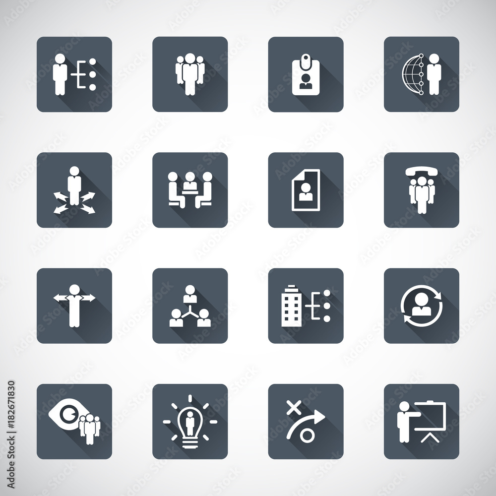 Business management, training, strategy or human resource icon set. EPS 10 vector. Business management, training, strategy or human resource icon set. EPS 10 vector.