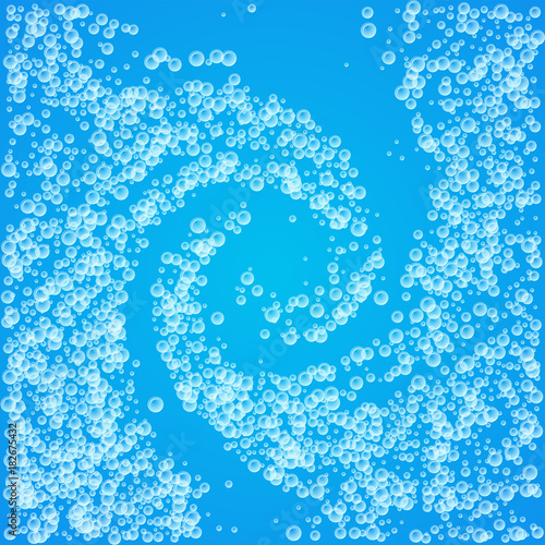 Whirlpool background with water and soap bubbles.