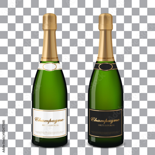 vector champagne bottles