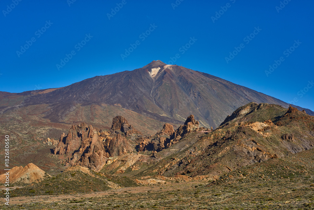 Landscape with mount Teide, volcano Teide and lava scenery in Teide National Park - Tenerife, Canary Islands Landscape with mount Teide, volcano Teide and lava scenery in Teide National Park - Tenerife, Canary Islands