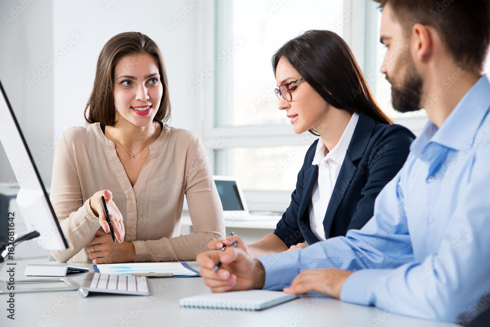 Business people working with computer Business people working with computer