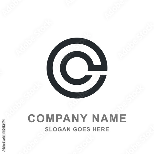 Round Black C O Letter Logo Vector