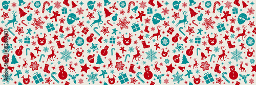 Christmas banner with seamless background. Vector.