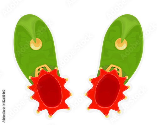 Christmas green elf shoes
