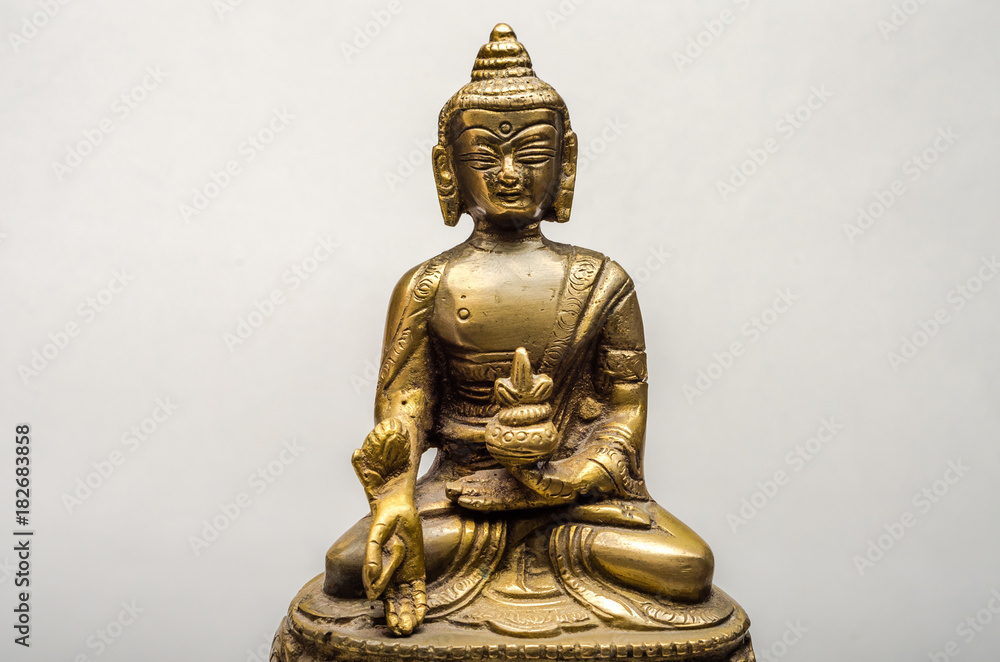 Bronze buddha isolated on white background