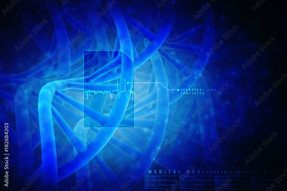 Obraz premium 3d render of dna structure, abstract background