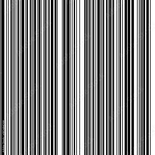 Black and White Straight Vertical Variable Width Stripes
