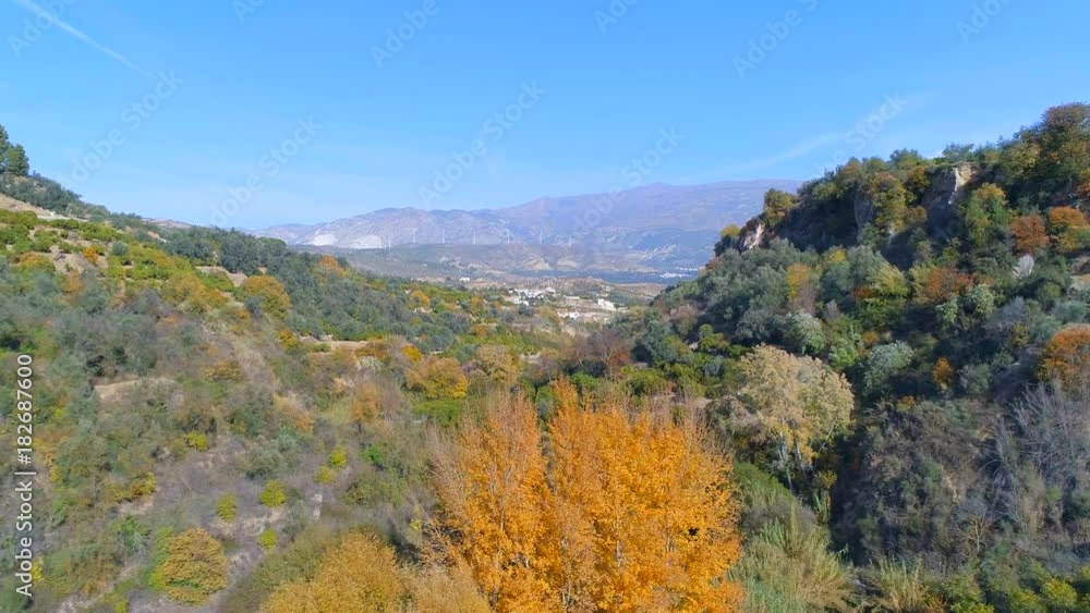 Drone Flight Over a Beautiful Fall Forest and Valley Drone Flight Over a Beautiful Fall Forest and Valley