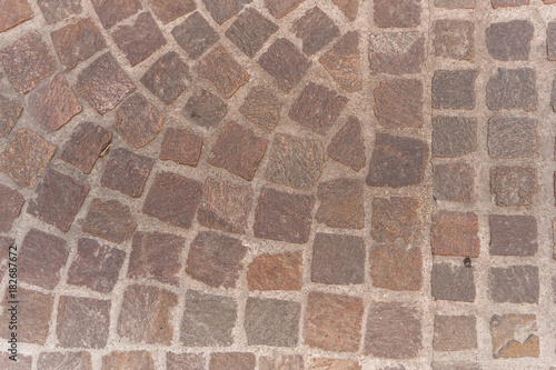 Covered with a quality paving stone in daylight