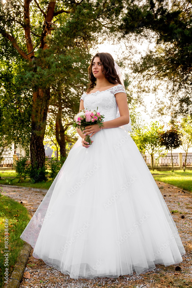 bride in a pine forest bride in a pine forest