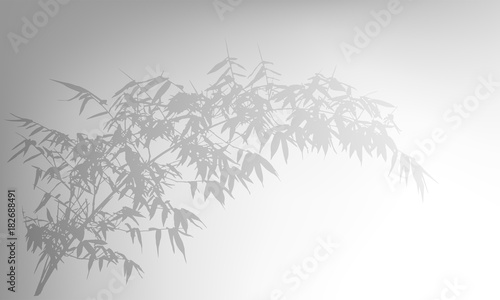 Vector Illustration of the gray bamboo leaves Branch of bamboo trees.